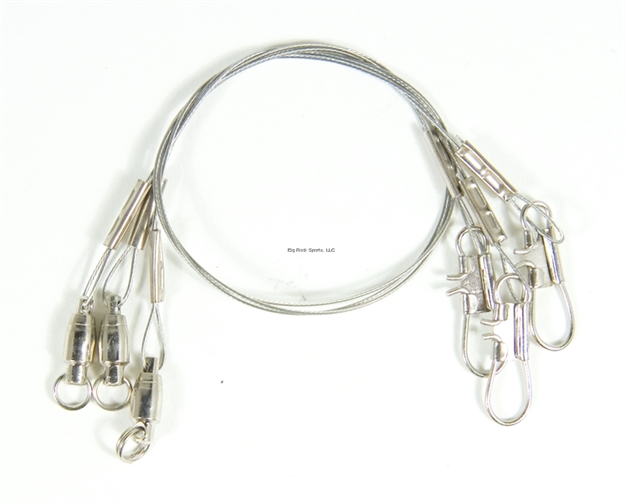 Picture of Eagle Claw Lazer Sharp Steel Leader W/Ball Bearing Swivel 6" 20Lb