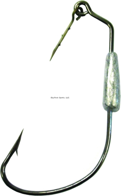 Picture of Eagle Claw Lazer Sharp Swimbait Hook With Spring, Size 3/0, 1/8 Oz, Needle Point, Platinum Black, 3 Per Pack