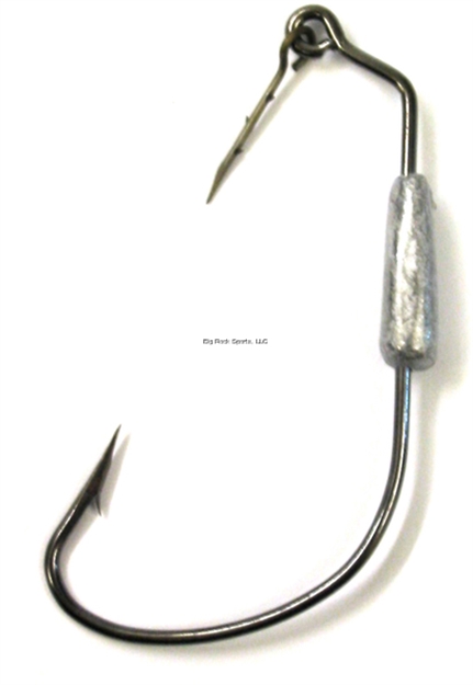 Picture of Eagle Claw Lazer Sharp Swimbait Hook With Spring, Size 5/0, 1/8 Oz, Needle Point, Platinum Black, 3 Per Pack
