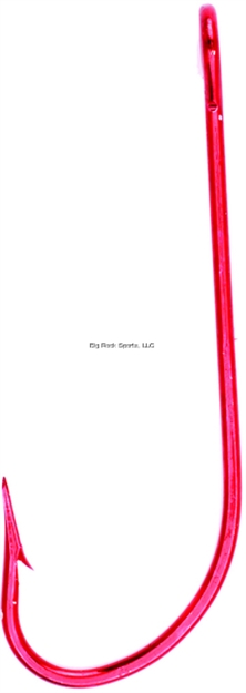 Picture of Eagle Claw Lazer Sharp Trailer Hook, Size 2/0, Needle Point, Non-Offset, Red Tubing, 6 Per Pack