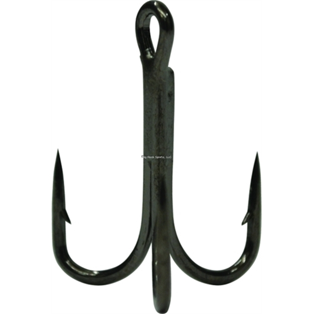 Picture of Eagle Claw Lazer Sharp Treble Hook, Size 4, Needle Point, 4X Strong Heavy Wire, Platinum Black, 6 Per Pack