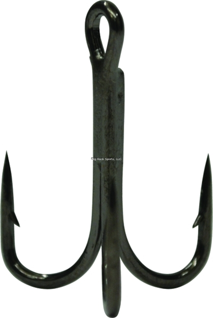 Picture of Eagle Claw Lazer Sharp Treble Hook, Size 6, Needle Point, 6X Strong Heavy Wire, Platinum Black, 6 Per Pack