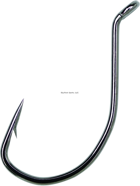 Picture of Eagle Claw Lazer Sharp Wide Gap Octopus Hook, Size 1, Needle Point, Offset, UP Eye, Platinum Black, 9 Per Pack