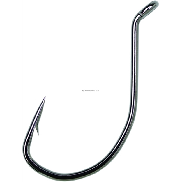Picture of Eagle Claw Lazer Sharp Wide Gap Octopus Hook, Size 4, Needle Point, Offset, UP Eye, Platinum Black, 10 Per Pack