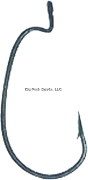 Picture of Eagle Claw Lazer Sharp Worm Hook, Size 1/0, Needle Point, Extra Wide Gap, Non-Offset, Ringed Eye, Platinum Black, 6 Per Pack