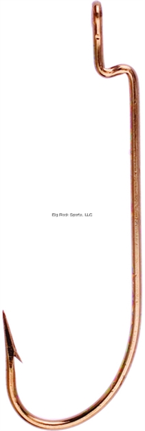 Picture of Eagle Claw Lazer Sharp Worm Hook, Size 1/0, Needle Point, Southern Sproat/Z Bend, Non-Offset, Ringed Eye, Bronze, 8 Per Pack