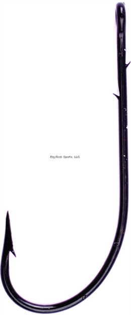 Picture of Eagle Claw Lazer Sharp Worm Hook, Size 2/0, 2 Sliced Shank, Southern Sproat, Ringed Eye, Black, 8 Per Pack