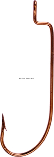 Picture of Eagle Claw Lazer Sharp Worm Hook, Size 2/0, Needle Point, Southern Sproat, Non-Offset, Bronze, 8 Per Pack