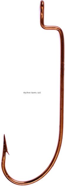 Picture of Eagle Claw Lazer Sharp Worm Hook, Size 4/0, Needle Point, Southern Sproat, Non-Offset, Bronze, 8 Per Pack