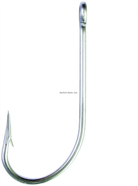 Picture of Eagle Claw O'shaughnessy Hook, Size 3/0, Forged, Non-Offset, Ringed Eye, Stainless Steel, 8 Per Pack