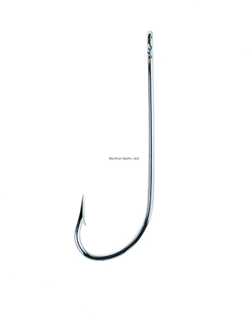 Picture of Eagle Claw O'shaughnessy Trailer Hook, Size 1/0, Forged, Non-Offset, Ringed Eye, Nickel, 10 Per Pack