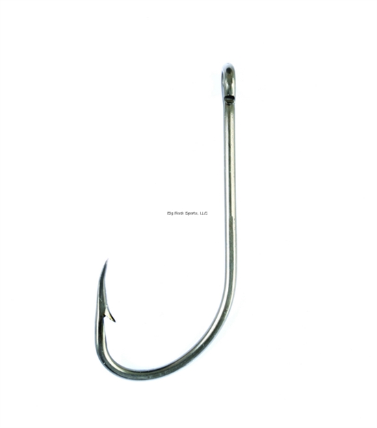 Picture of Eagle Claw Plain Shank Offset Hook, Size 6, Curved Point, Ringed Eye, Bronze, 10 Per Pack
