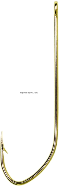 Picture of Eagle Claw Pro-V Bend Aberdeen Hook, Size 8, Forged, Light Wire, Non-Offset, Ringed Eye, Gold, 10/Pkg