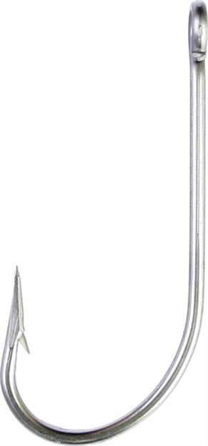 Picture of Eagle Claw O'shaughnessy Hook, Size 8/0, Forged, Non-Offset, Ringed Eye, Stainless Steel, 100 Per Pack