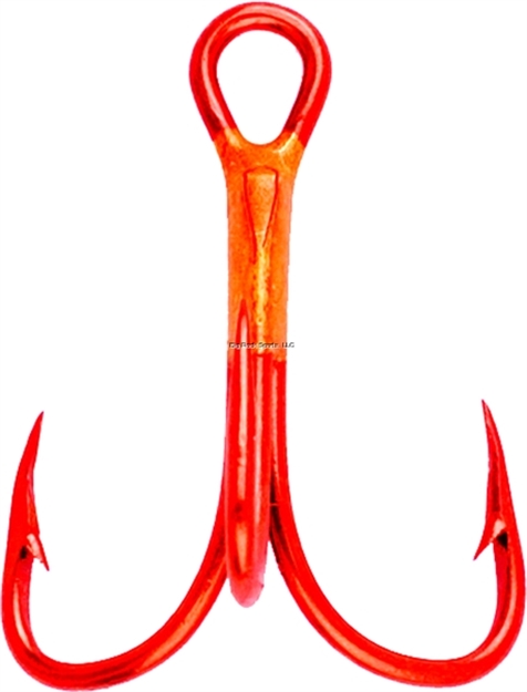 Picture of Eagle Claw Treble Hook, Size 1, Curved/Forged, 2X Strong, Bronze, 5 Per Pack 374RH-1