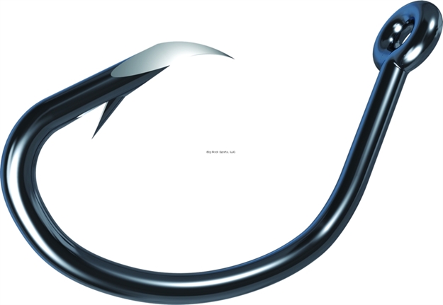 Picture of Eagle Claw Trokar "619" Offset Circle Hook, Size 1/0, Forged, Closed Eye, Black Chrome, 11 Per Pack