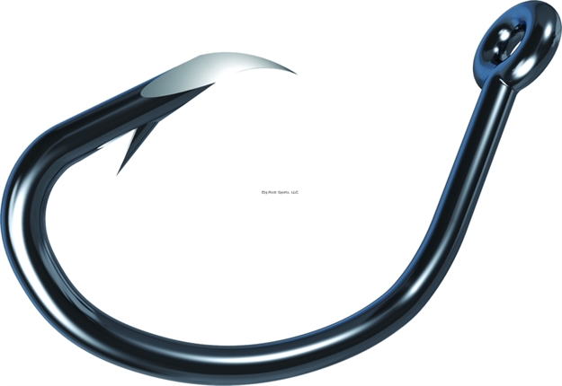 Picture of Eagle Claw Trokar "619" Offset Circle Hook, Size 3/0, Forged, Closed Eye, Black Chrome, 9 Per Pack