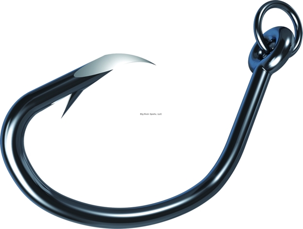 Picture of Eagle Claw Trokar "619" Ringed Circle Hook, Size 4/0, Forged, Offset, Ringed Closed Eye, Black Chrome, 4 Per Pack