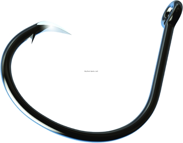 Picture of Eagle Claw Trokar AP Circle Hook, Size 8/0, Forged, Light Wire, Non-Offset, Live Bait, Welded Eye, Black Chrome, 7 Per Pack