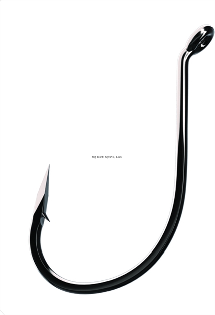Picture of Eagle Claw Trokar Drop Shot Hook, Size 2, Forged, Light Wire, Non-Offset, Octopus, UP Eye, Black Chrome, 7 Per Pack