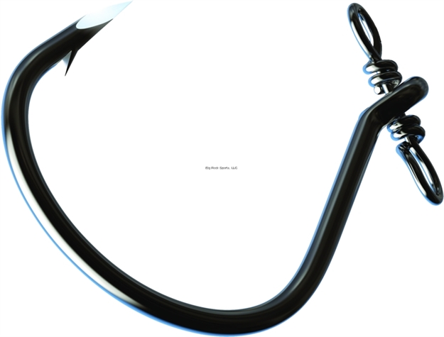 Picture of Eagle Claw Trokar Helix Drop Shot Hook, Size 1, Forged, Light Wire, UP Eye, Black Chrome, 5 Per Pack