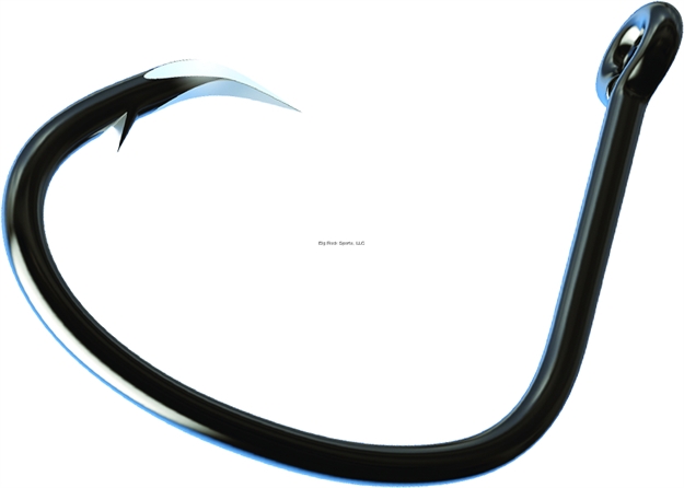 Picture of Eagle Claw Trokar Lancet Non-Offset Circle Hook, Size 2/0, Forged, Wide Gap, Light Wire, Welded Eye, Black Chrome, 13 Per Pack
