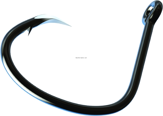 Picture of Eagle Claw Trokar Lancet Non-Offset Circle Hook, Size 9/0, Forged, Wide Gap, Light Wire, Welded Eye, Black Chrome, 7 Per Pack