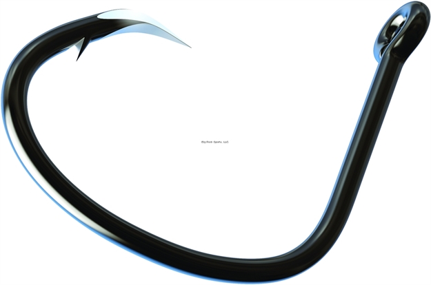 Picture of Eagle Claw Trokar Lancet Tournament Non-Offset Circle Hook, Size 7/0, Forged, Wide Gap, Live Bait, Welded Eye, Black Chrome, 50 Per Pack