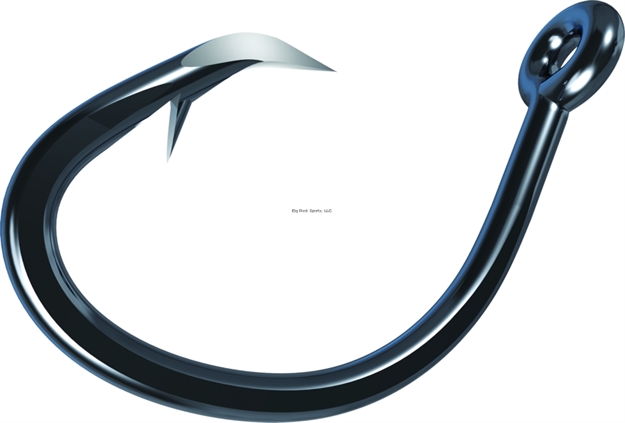 Picture of Eagle Claw Trokar Magnum "619" Circle Hook, Size 7/0, Forged, Heavy Wire, Non-Offset, Closed Eye, Black Chrome, 4 Per Pack