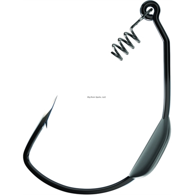Picture of Eagle Claw Trokar Magnum Weighted Swimbait Hook, Size 10/0, 3/4 Oz, Extra Wide Gap, Spring Bait Keeper, Black Chrome, 2 Per Pack