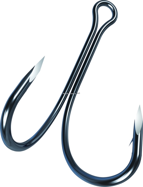 Picture of Eagle Claw Trokar Medium Wire Double Frog Hook, Size 4/0, Forged, Black Chrome, 3 Per Pack