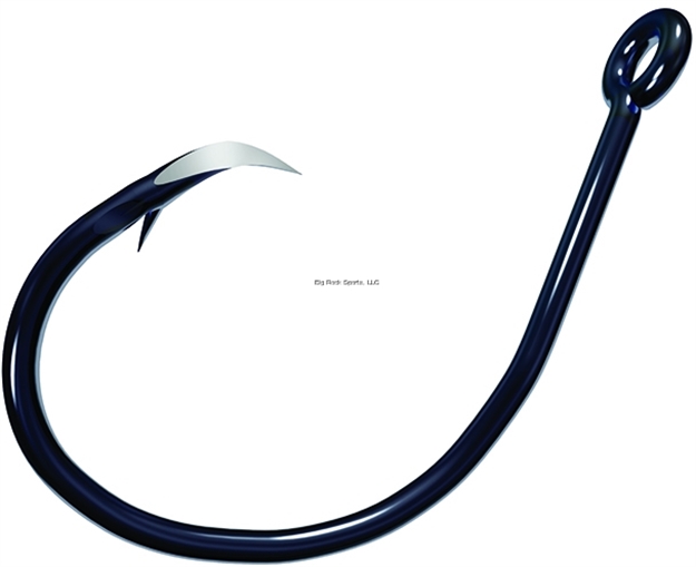 Picture of Eagle Claw Trokar Primal Circle Hook, Size 6/0, Light Wire, Offset, Black Chrome, 9 Per Pack