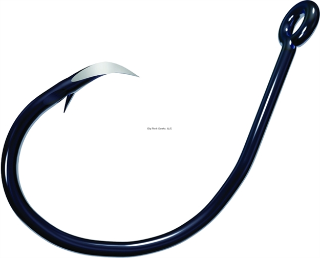 Picture of Eagle Claw Trokar Primal Circle Hook, Size 7/0, Light Wire, Offset, Black Chrome, 8 Per Pack