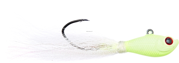 Picture of Eagle Claw Trokar Pro-V Bend Bucktail Jig, 1 Oz, 5/0 Hook, Glow