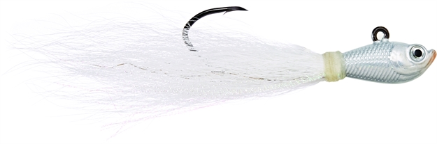 Picture of Eagle Claw Trokar Pro-V Bend Bucktail Jig, 3/4 Oz, 3/0 Hook, White