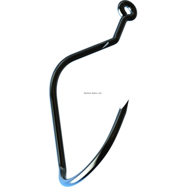 Picture of Eagle Claw Trokar Re-Volve Bait Keeper Hook, Size 1, Forged, Rotational L Sliced Shank, Ringed Eye, Black Chrome, 25 Per Pack