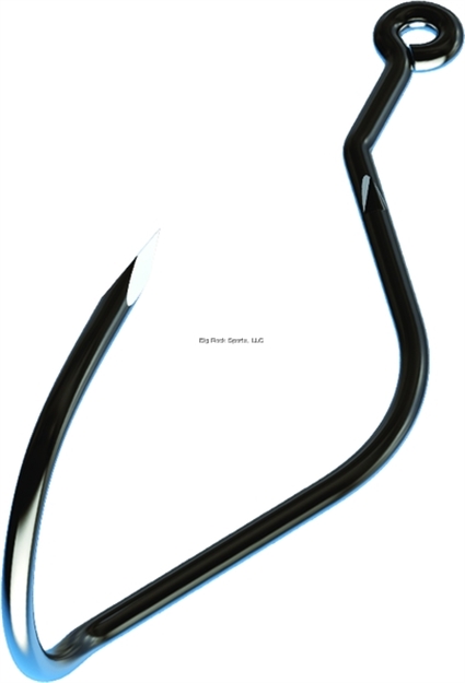 Picture of Eagle Claw Trokar Re-Volve Bait Keeper Hook, Size 4, Forged, Rotational L Sliced Shank, Ringed Eye, Black Chrome, 10 Per Pack