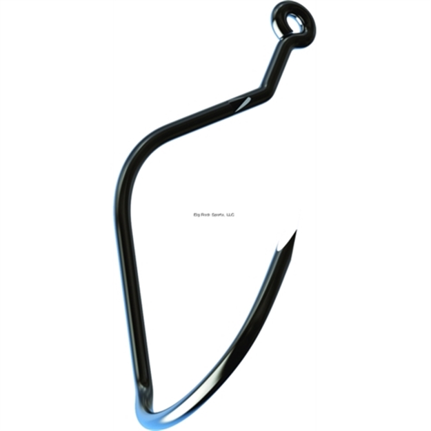 Picture of Eagle Claw Trokar Re-Volve Bait Keeper Hook, Size 4, Forged, Rotational L Sliced Shank, Ringed Eye, Black Chrome, 25 Per Pack