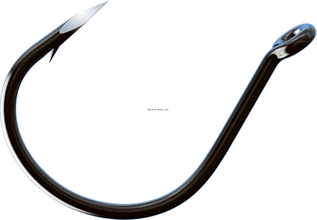 Picture of Eagle Claw Trokar Wacky Worm Hook, Size 2/0, Forged, Wide Gap, Heavy Wire, UP Eye, Black Chrome, 7 Per Pack