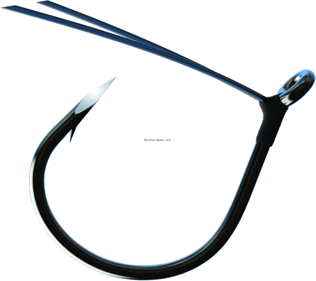 Picture of Eagle Claw Trokar Weedless Wacky Worm Hook, Size 2/0, Forged, Wide Gap, Heavy Wire, UP Eye, Black Chrome, 4 Per Pack