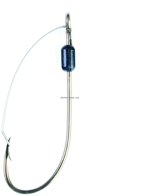 Picture of Eagle Claw Weedless Hook, Size 1/0, Forged, Long Plain Shank, Non-Offset, Ringed Eye, Bronze, 5 Per Pack