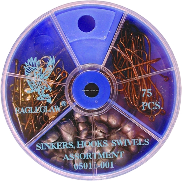 Picture of Eagle Claw Lake & Stream Swivel And Sinker Hook Assortment, Size Assorted, 75 Per Pack
