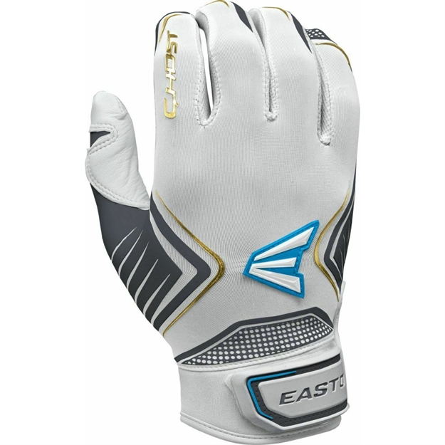 Picture of Easton Ghost Fastpitch Batting Gloves-White-Gold-Xl 8069166 628412291474