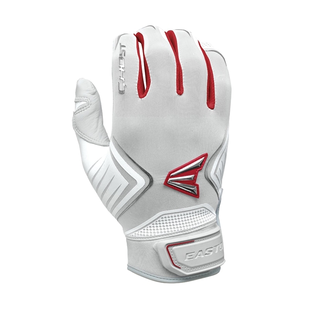 Picture of Easton Ghost Fastpitch Batting Gloves-White-Red-S