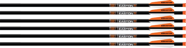 Picture of Easton Xbow Bolt 9Mm Carbon 22" W/3" Vanes Half Moon 6-Pk 230077