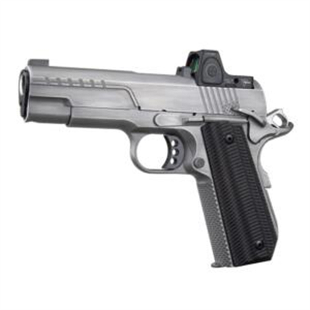 Picture of  ED Brown Fx2ss Fx2  45 Acp 7+1 4.25" Recessed Crown Barrel, Stainless Steel Engraved American Flag/Serrated Slide, Stainless Steel Frame, Trijicon Rmrcc 3.25 Moa Sight 800732702018
