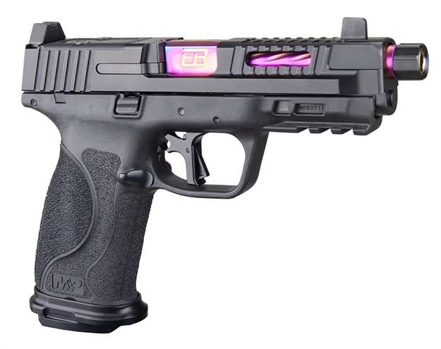 Picture of  ED Brown Mpf2 Fueled M&P F2 9Mm Luger 17+1 4.25" Purple Match Grade Threaded Barrel, Polymer Frame W/Picatinny Accessory Rail, Serrated/Optic Cut Stainless Steel Slide W/Nitride Finish, Polymer Grip
