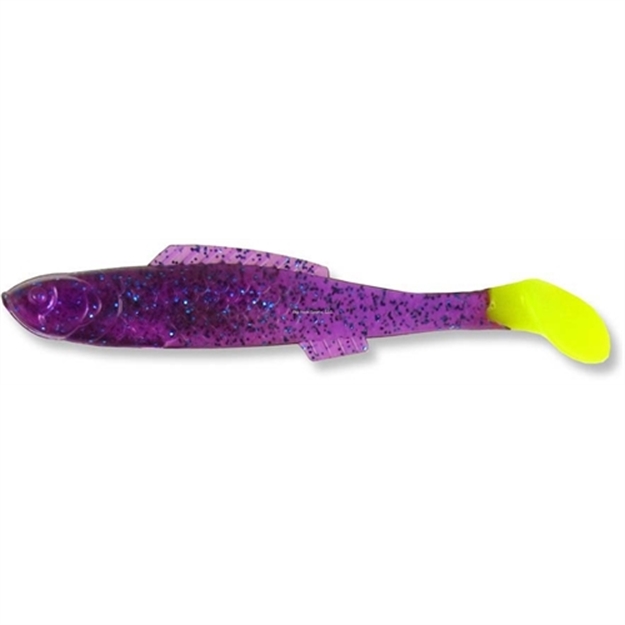 Picture of Egret Bayou Chub Swimbait, 3 1/2", , Purple/Chartuese Tail, 8/Bag
