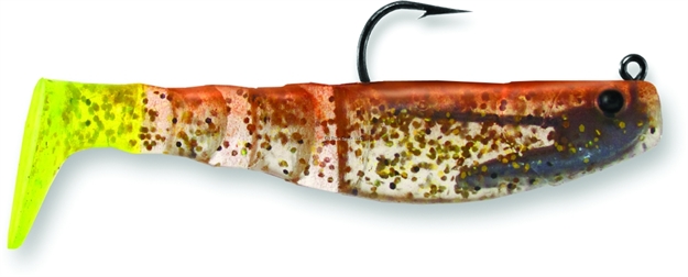 Picture of Egret Mambo Mullet Swimbait, 3 1/2", 1/4 Oz, Copper Penny/Chartreuese Tail, 2/Pack