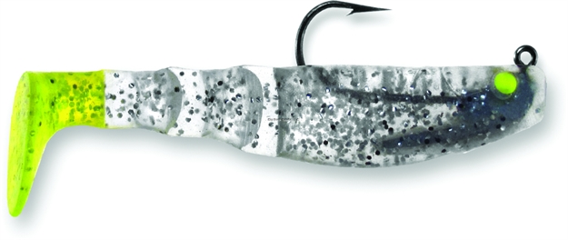 Picture of Egret Mambo Mullet Swimbait, 3 1/2", 1/4 Oz, Silver Flake/Chartreuse Tail, 2/Pack